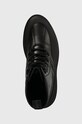 Кожаные полусапоги Calvin Klein Jeans FLATFORM LACE UP BOOT LTH чёрный YW0YW01110