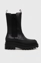 Шкіряні черевики Calvin Klein Jeans FLATFORM CHELSEA BOOT LTH WN лицьова шкіра чорний YW0YW01111