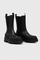 Шкіряні черевики Calvin Klein Jeans FLATFORM CHELSEA BOOT LTH WN YW0YW01111 чорний AW23
