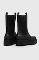Boty Kožené kotníkové boty Calvin Klein Jeans FLATFORM CHELSEA BOOT LTH WN YW0YW01111 černá
