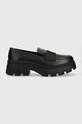 Calvin Klein Jeans mokasyny skórzane CHUNKY COMBAT LOAFER WN syntetyczny czarny YW0YW01120