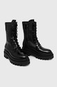 Čizme Calvin Klein Jeans FLATFORM KNEE BOOT LACEUP LTH WN YW0YW01137 crna AW23