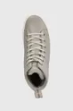 szürke Calvin Klein Jeans bőr sneaker CUPSOLE FLATFORM MID WL LTH WN