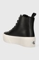 Obuća Kožne tenisice Calvin Klein Jeans CUPSOLE FLATFORM MID WL LTH WN YW0YW01180 crna
