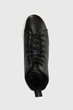 Calvin Klein Jeans trampki skórzane CUPSOLE FLATFORM MID WL LTH WN czarny YW0YW01180