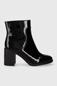Calvin Klein Jeans botki MID BLOCK HEEL BOOT NAPLAK WN słupek czarny YW0YW01258