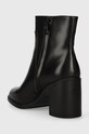 Obuwie Calvin Klein Jeans botki skórzane MID BLOCK HEEL BOOT LTH WN YW0YW01259 czarny