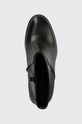 Calvin Klein Jeans botki skórzane MID BLOCK HEEL BOOT LTH WN czarny YW0YW01259