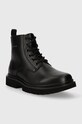 Nízké kozačky Calvin Klein Jeans EVA MID LACE UP BOOT LTH WN YW0YW01263 černá AW23