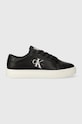 Kožené tenisky Calvin Klein Jeans CLASSIC CUPSOLE LACE UP Planet friendly čierna YW0YW01269