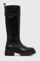 Karl Lagerfeld kozaki skórzane ARIA nieocieplane czarny KL43290.000