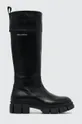 črna Usnjeni elegantni škornji Karl Lagerfeld ARIA Ženski