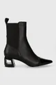 μαύρο Δερμάτινες μπότες τσέλσι Karl Lagerfeld TETRA HEEL Γυναικεία