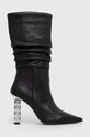 Karl Lagerfeld ghete de piele KOLUMN peste 8 cm negru KL33455.000