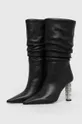 Δερμάτινες μπότες Karl Lagerfeld KOLUMN μαύρο