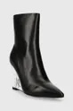 Δερμάτινες μπότες Karl Lagerfeld ICE WEDGE μαύρο