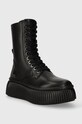 Kožené členkové topánky Karl Lagerfeld KREEPER LO KC KL42375.000 čierna AW23