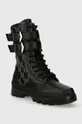 Usnjeni nizki škornji Karl Lagerfeld TREKKA II KC črna
