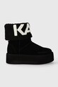 Karl Lagerfeld cizme de zapada din piele intoarsa THERMO izolat negru KL48552.700