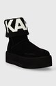 Karl Lagerfeld cizme de zapada din piele intoarsa THERMO KL48552.700 negru AW23