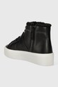 Obuv Kožené tenisky Calvin Klein FLATFORM CUPSOLE HIGHTOP W/HW WL HW0HW01667 čierna