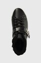 Kožené tenisky Calvin Klein FLATFORM CUPSOLE HIGHTOP W/HW WL čierna HW0HW01667