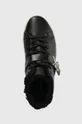 fekete Calvin Klein bőr sneaker FLATFORM CUPSOLE HIGHTOP W/HW WL