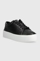 Calvin Klein sneakersy FLATFORM CUPSOLE LACE UP-EPI MN HW0HW01670 czarny AW23