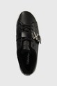 Kožené tenisky Calvin Klein FLATFORM CUPSOLE LACE UP W/HW WL čierna HW0HW01671