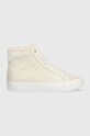 Calvin Klein trampki VULC HIGH TOP - EPI MONO WL płaska beżowy HW0HW01675