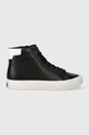Calvin Klein trampki VULC HIGH TOP imitacja skóry licowej czarny HW0HW01679