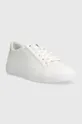 Δερμάτινα αθλητικά παπούτσια Calvin Klein VULC LACE UP λευκό
