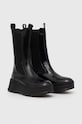 Calvin Klein sztyblety skórzane PITCHED CHELSEA BOOT HW0HW01686 czarny AW23