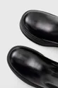 czarny Calvin Klein sztyblety skórzane PITCHED CHELSEA BOOT