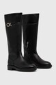 Calvin Klein csizma RUBBER SOLE KNEE BOOT W/HW nem szigetelt fekete HW0HW01689