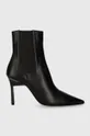чорний Шкіряні черевики Calvin Klein GEO STILETTO CHELSEA BOOT 90 Жіночий