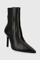 Кожаные полусапоги Calvin Klein GEO STILETTO CHELSEA BOOT 90 чёрный