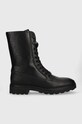 Μποτάκια εργασίας Calvin Klein CLEAT COMBAT BOOT - EPI MONO MIX απομίμηση λείου δέρματος μαύρο HW0HW01713