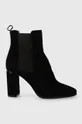 fekete Calvin Klein magasszárú cipő velúrból CUP HEEL CHELSEA BOOT 80-SUE Női