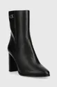 Шкіряні черевики Calvin Klein CUP HEEL ANKLE BOOT W/HW 80 чорний