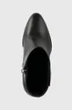 čierna Kožené členkové topánky Calvin Klein CUP HEEL ANKLE BOOT W/HW 80