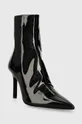 Δερμάτινες μπότες τσέλσι Calvin Klein GEO STILETTO CHELSEA BOOT 90-PAT μαύρο