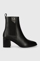 Kožené kotníkové boty Calvin Klein ALMOND CHELSEA BOOT W/HW 55 nezateplené černá HW0HW01814