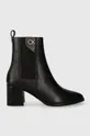 чёрный Кожаные полусапоги Calvin Klein ALMOND CHELSEA BOOT W/HW 55 Женский