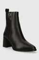 Calvin Klein bőr bokacsizma ALMOND CHELSEA BOOT W/HW 55 fekete