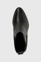 fekete Calvin Klein bőr bokacsizma ALMOND CHELSEA BOOT W/HW 55