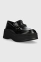Calvin Klein mocasini de piele PITCHED LOAFER W/HW HW0HW01817 negru AW23