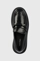 Calvin Klein mocasini de piele PITCHED LOAFER W/HW negru HW0HW01817