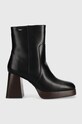 Pepe Jeans botine ABBA WOOD peste 8 cm negru PLS50494