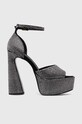 Kat Maconie sandale din piele intoarsa Danu platformă argintiu DANU.BLACK.DIAMOND